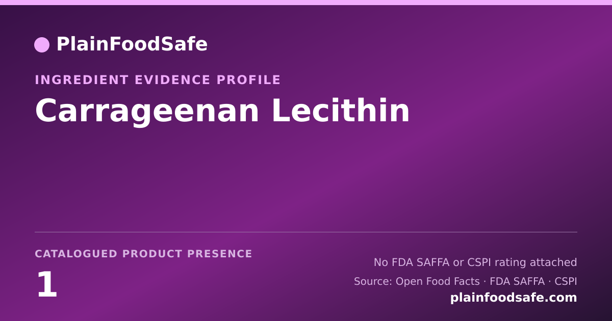 Share card for Carrageenan Lecithin Food Ingredient Evidence Profile