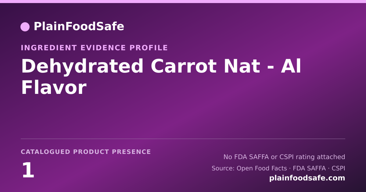 Share card for Dehydrated Carrot Nat - Al Flavor Food Ingredient Evidence Profile