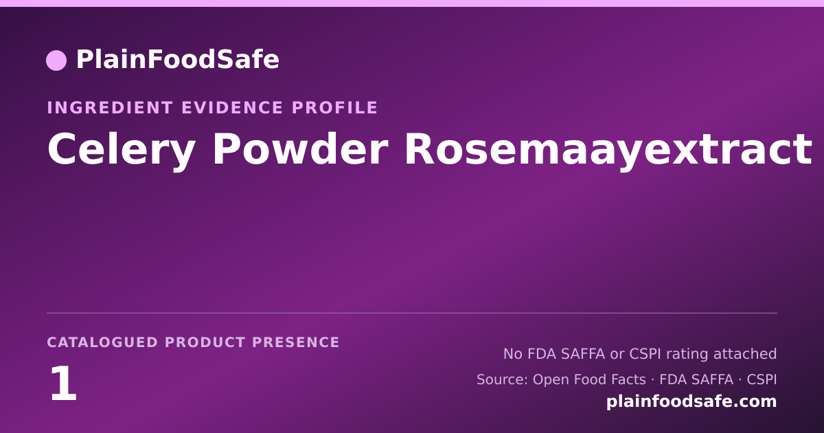 Share card for Celery Powder Rosemaayextract Food Ingredient Evidence Profile
