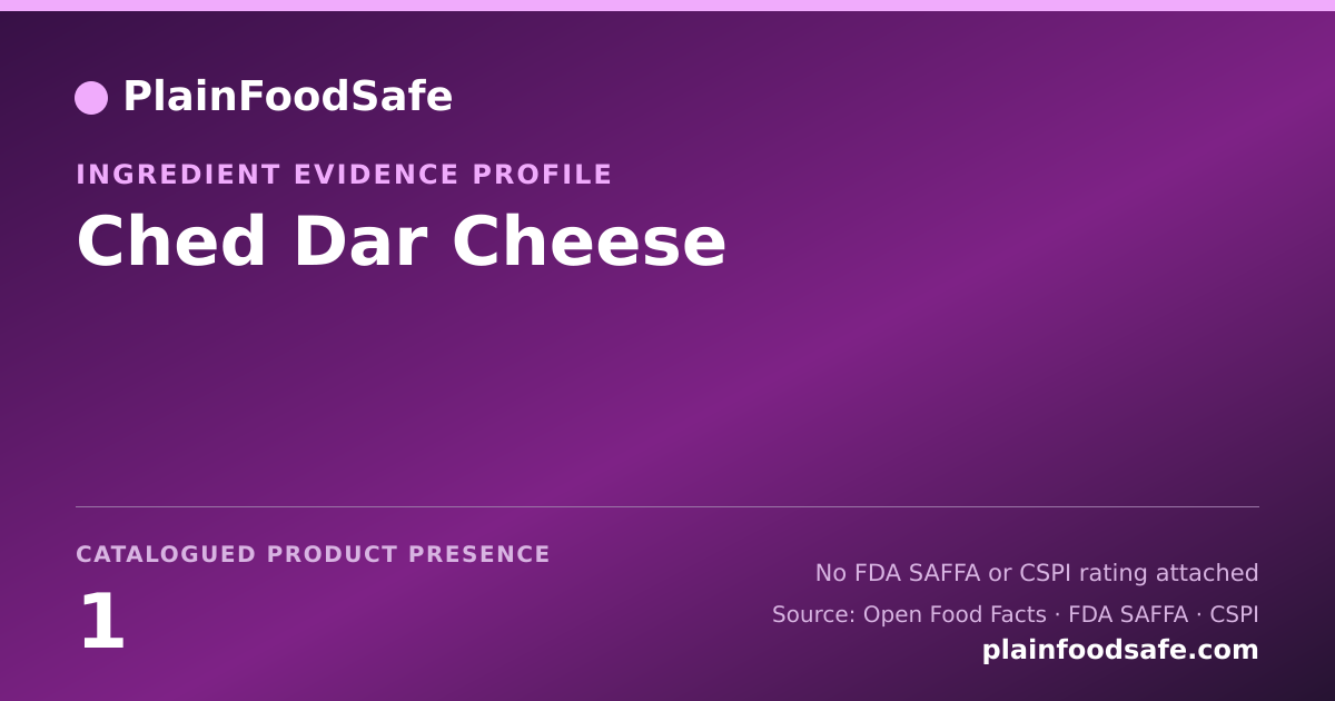 Share card for Ched Dar Cheese Food Ingredient Evidence Profile