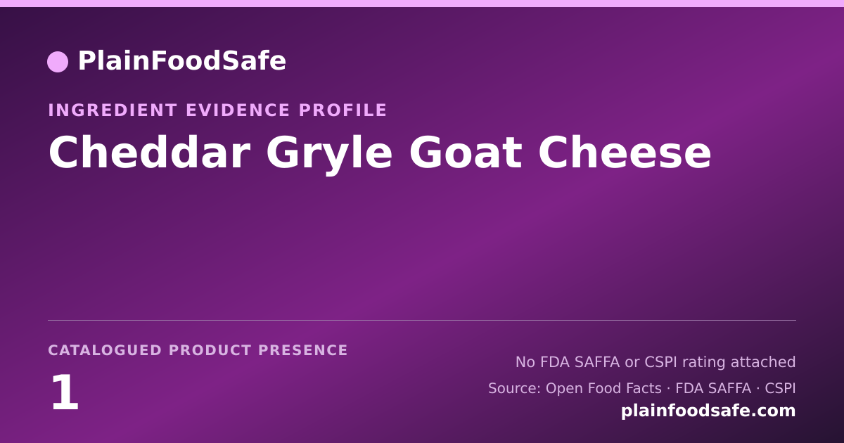 Share card for Cheddar Gryle Goat Cheese Food Ingredient Evidence Profile