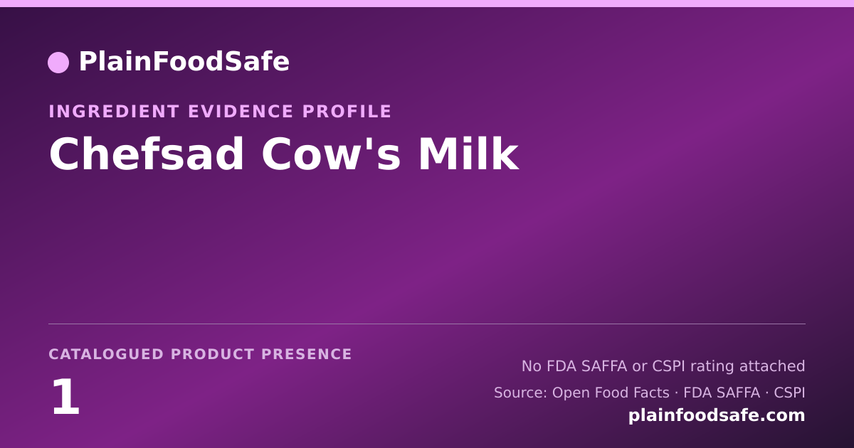 Share card for Chefsad Cow's Milk Food Ingredient Evidence Profile