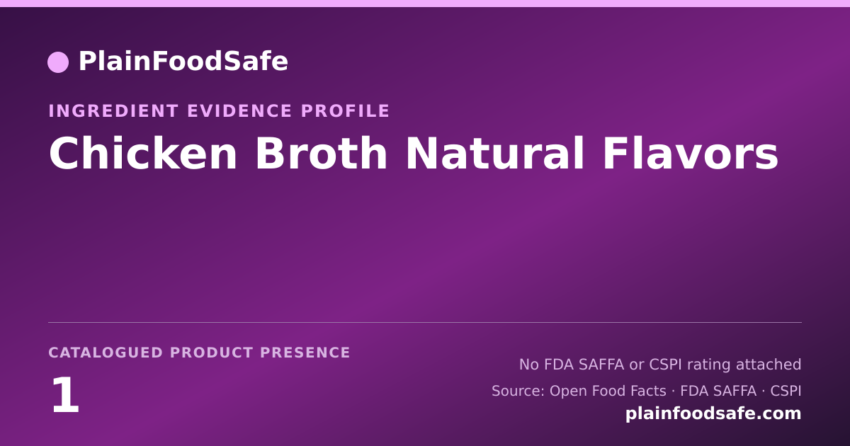 Share card for Chicken Broth Natural Flavors Food Ingredient Evidence Profile