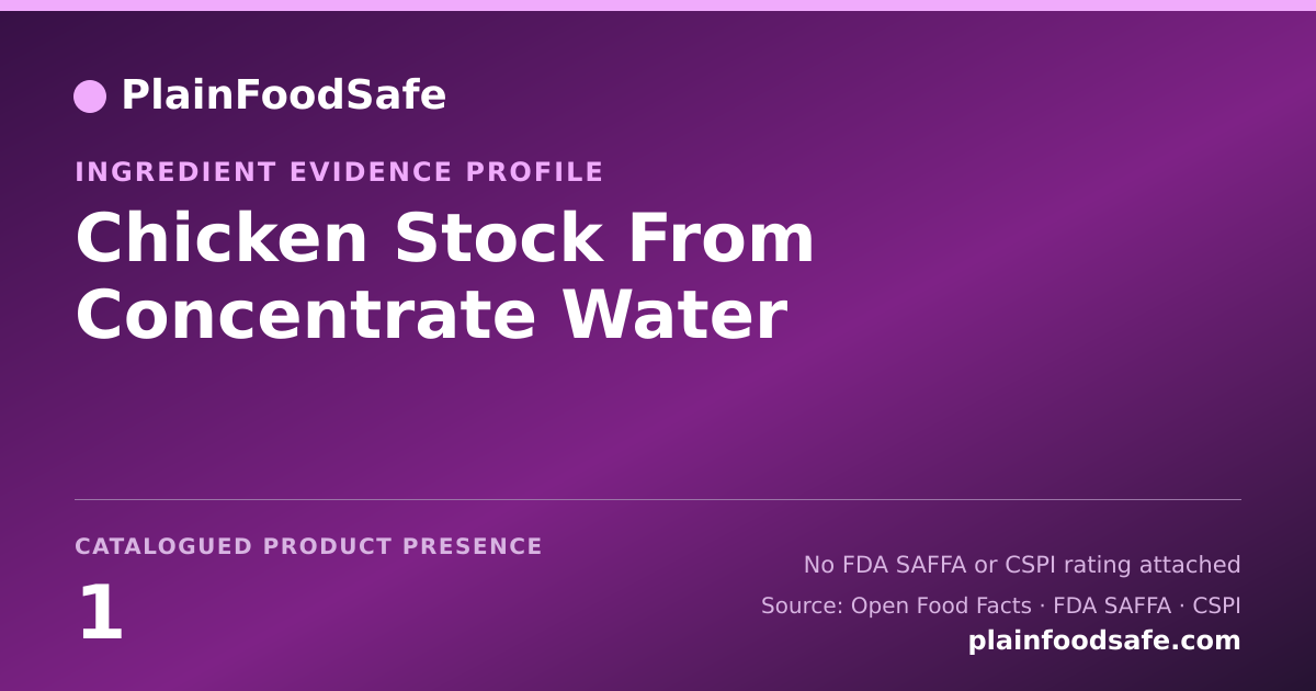 Share card for Chicken Stock From Concentrate Water Food Ingredient Evidence Profile