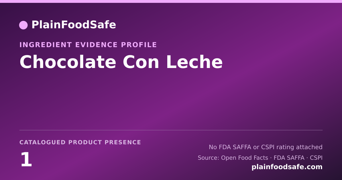 Share card for Chocolate Con Leche Food Ingredient Evidence Profile