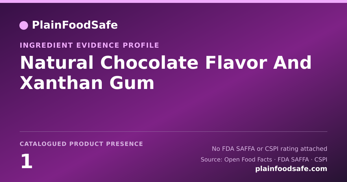 Share card for Natural Chocolate Flavor And Xanthan Gum Food Ingredient Evidence Profile