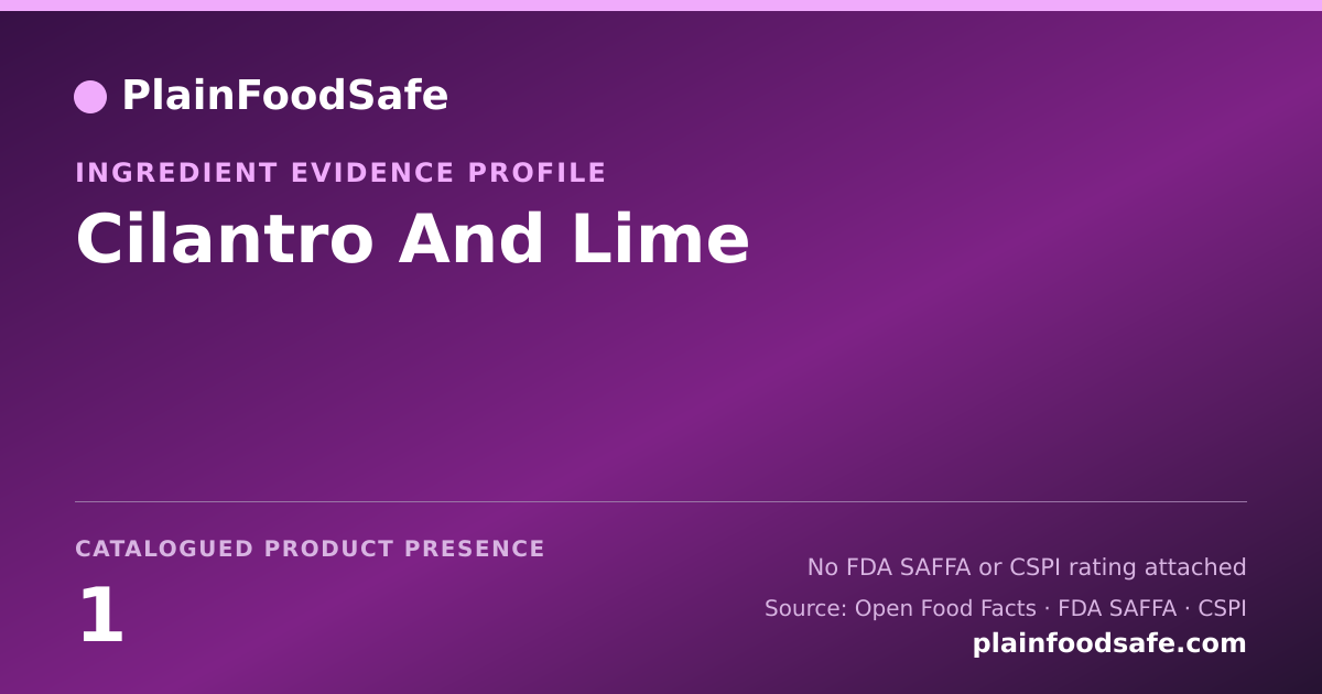 Share card for Cilantro And Lime Food Ingredient Evidence Profile