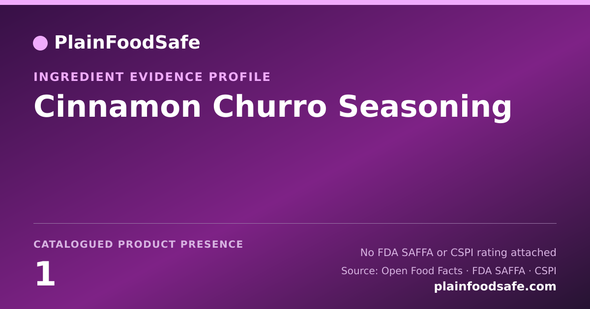 Share card for Cinnamon Churro Seasoning Food Ingredient Evidence Profile