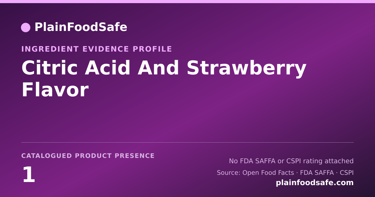 Share card for Citric Acid And Strawberry Flavor Food Ingredient Evidence Profile