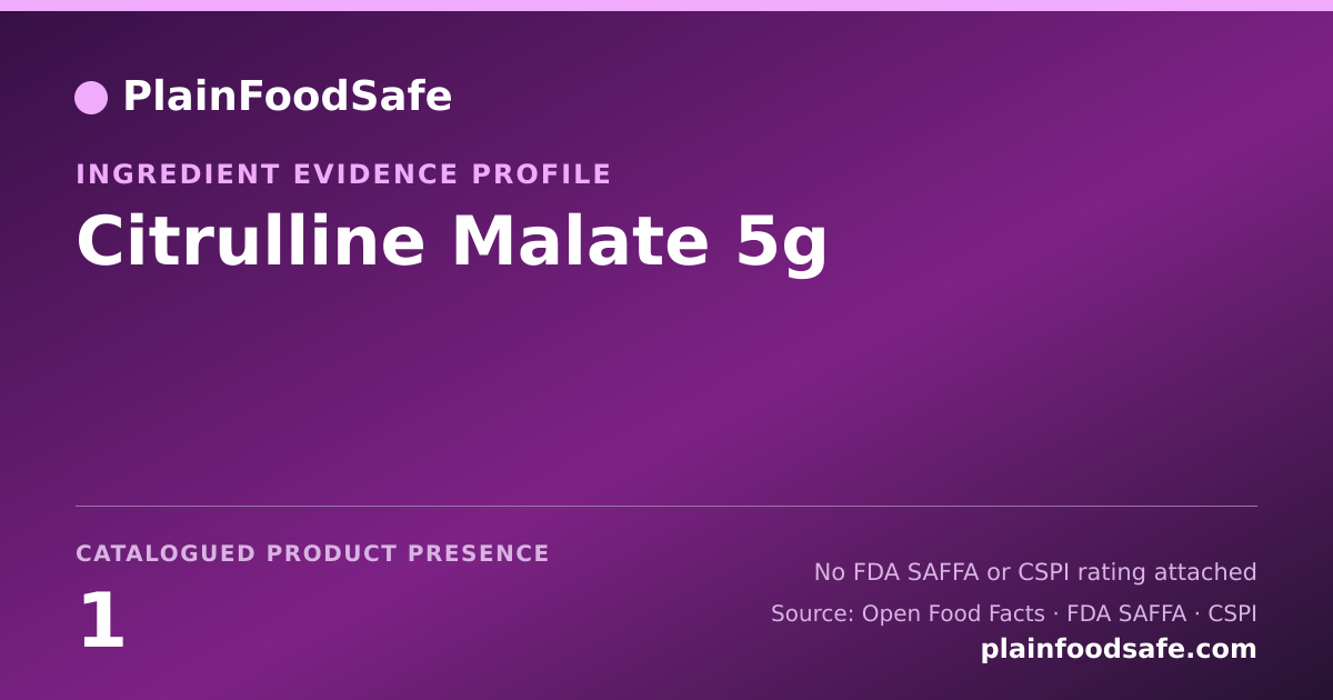 Share card for Citrulline Malate 5g Food Ingredient Evidence Profile