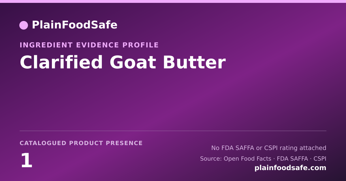 Share card for Clarified Goat Butter Food Ingredient Evidence Profile