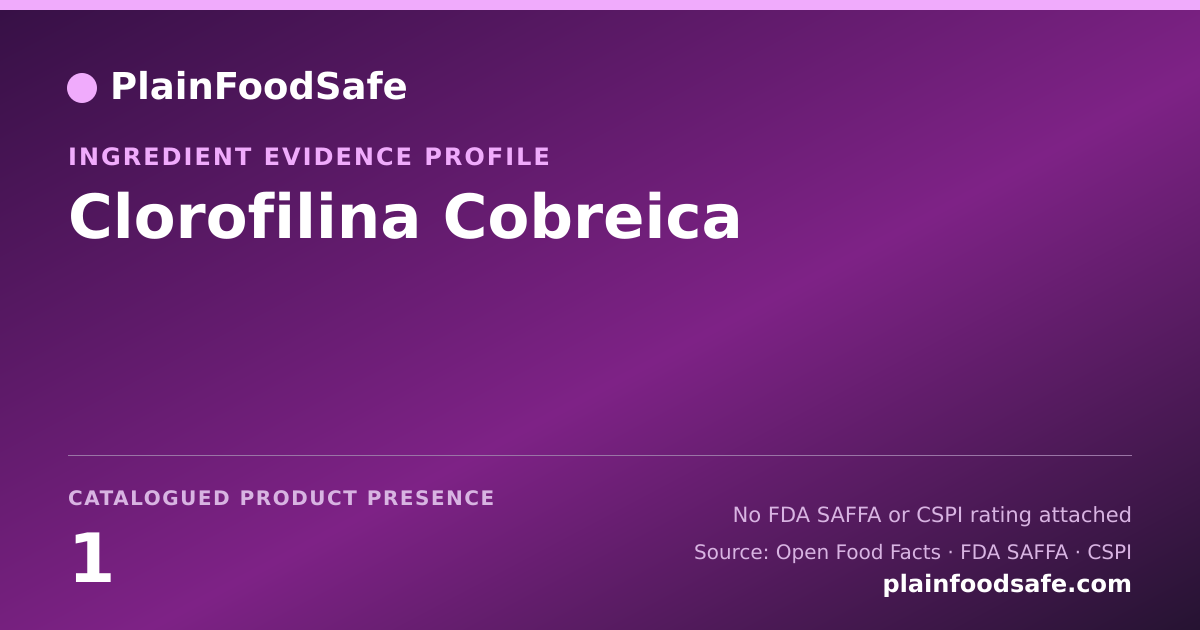 Share card for Clorofilina Cobreica Food Ingredient Evidence Profile