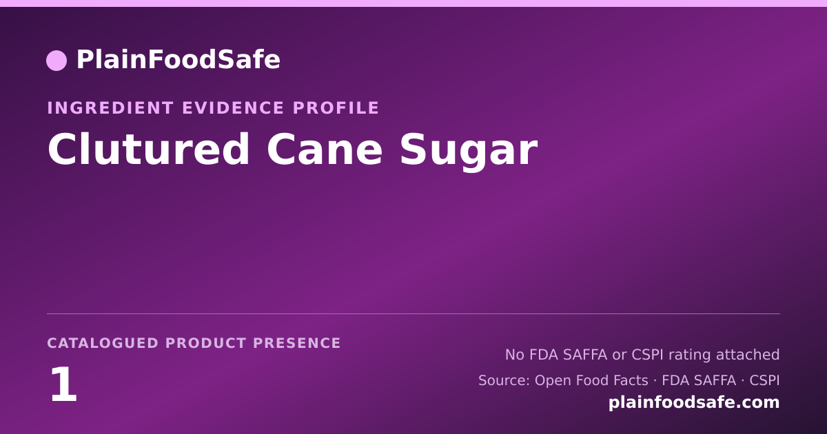 Share card for Clutured Cane Sugar Food Ingredient Evidence Profile