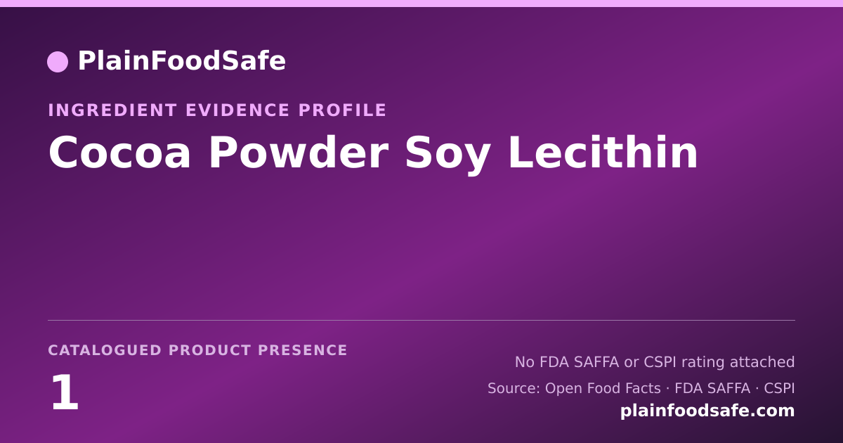 Share card for Cocoa Powder Soy Lecithin Food Ingredient Evidence Profile