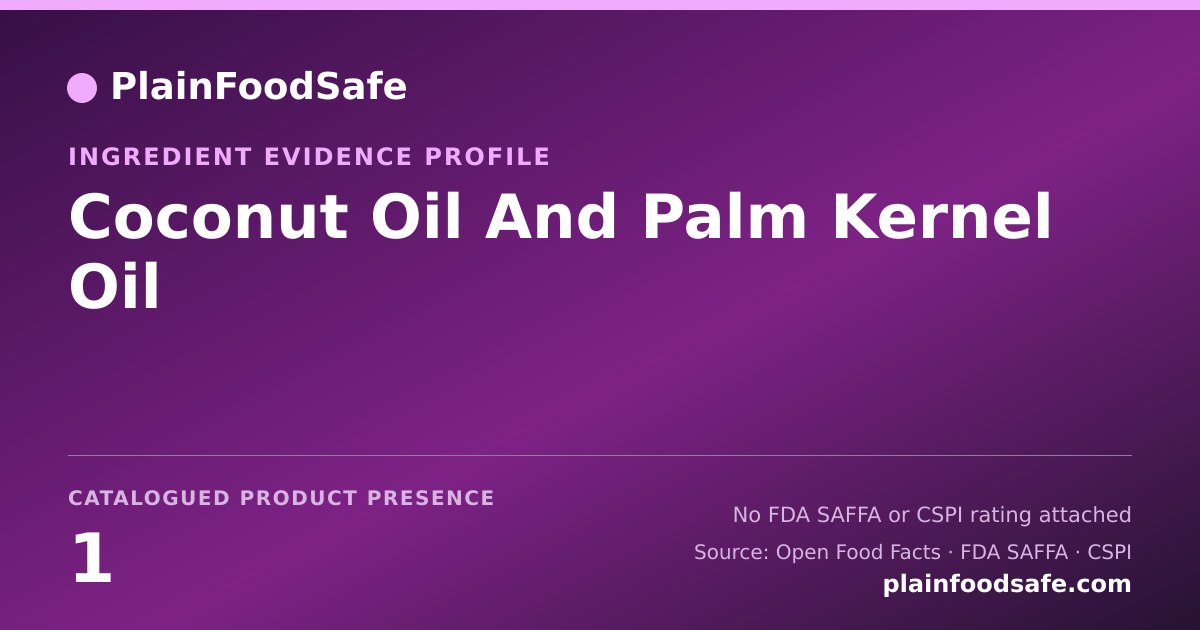 Share card for Coconut Oil And Palm Kernel Oil Food Ingredient Evidence Profile