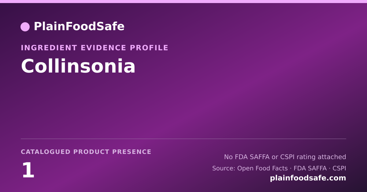 Share card for Collinsonia Food Ingredient Evidence Profile