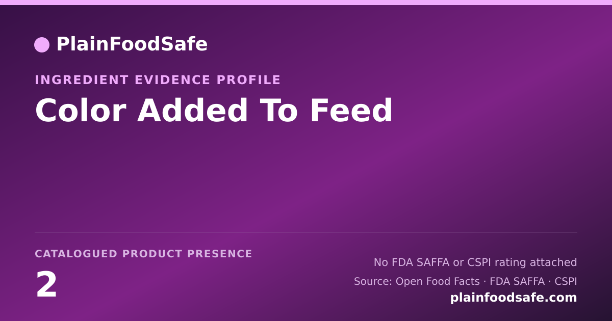 Share card for Color Added To Feed Food Ingredient Evidence Profile