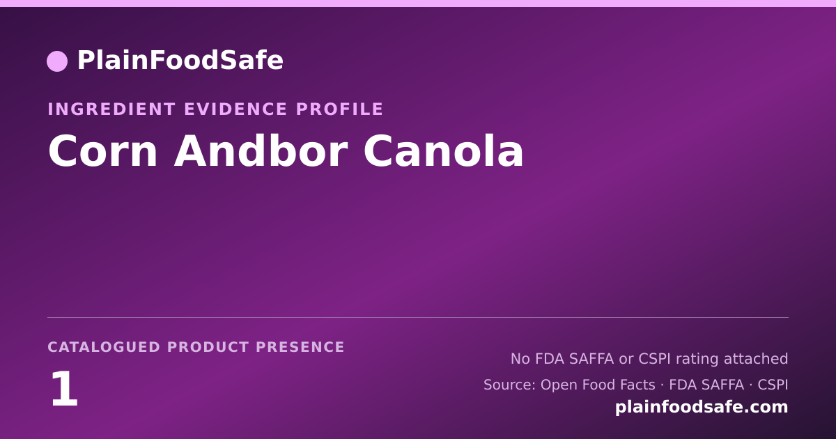 Share card for Corn Andbor Canola Food Ingredient Evidence Profile