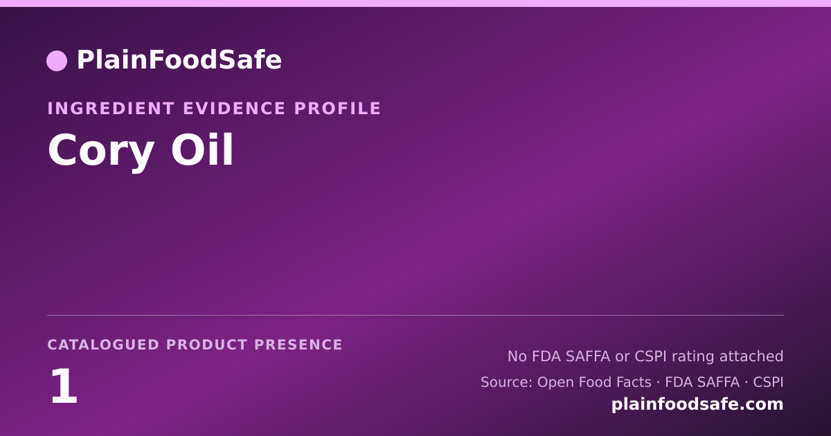 Share card for Cory Oil Food Ingredient Evidence Profile