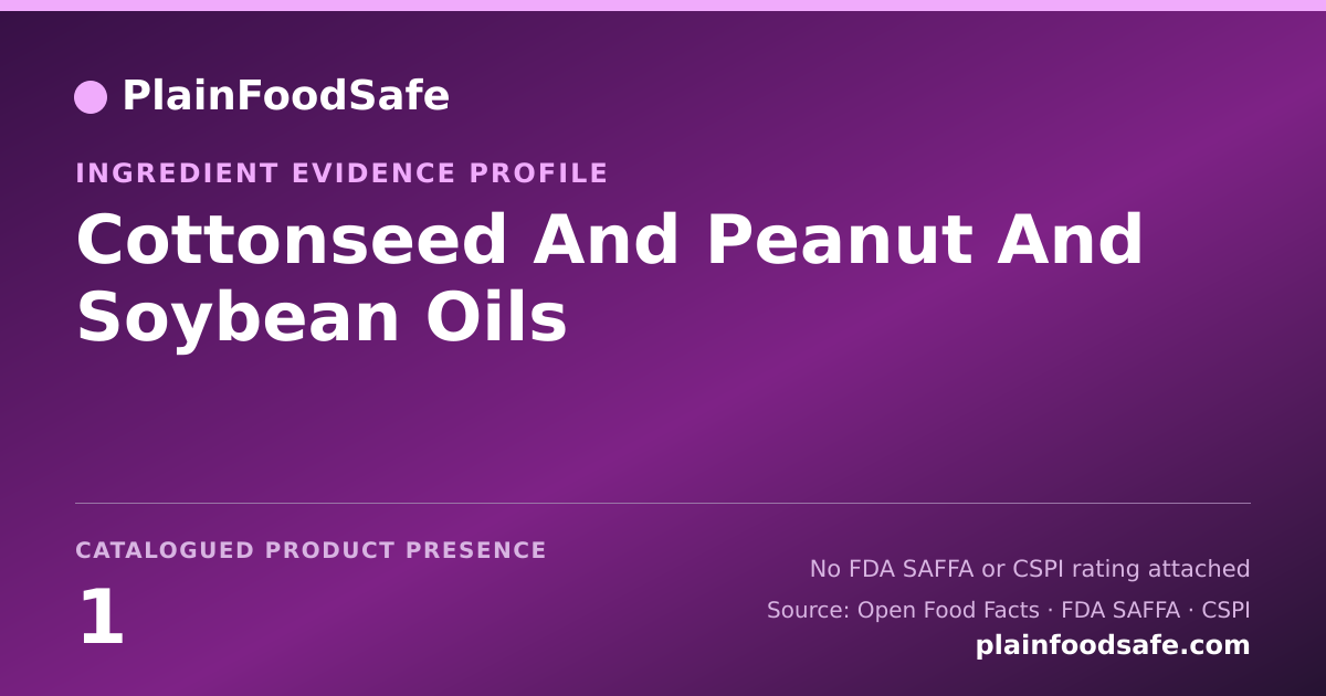 Share card for Cottonseed And Peanut And Soybean Oils Food Ingredient Evidence Profile