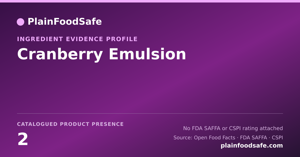 Share card for Cranberry Emulsion Food Ingredient Evidence Profile
