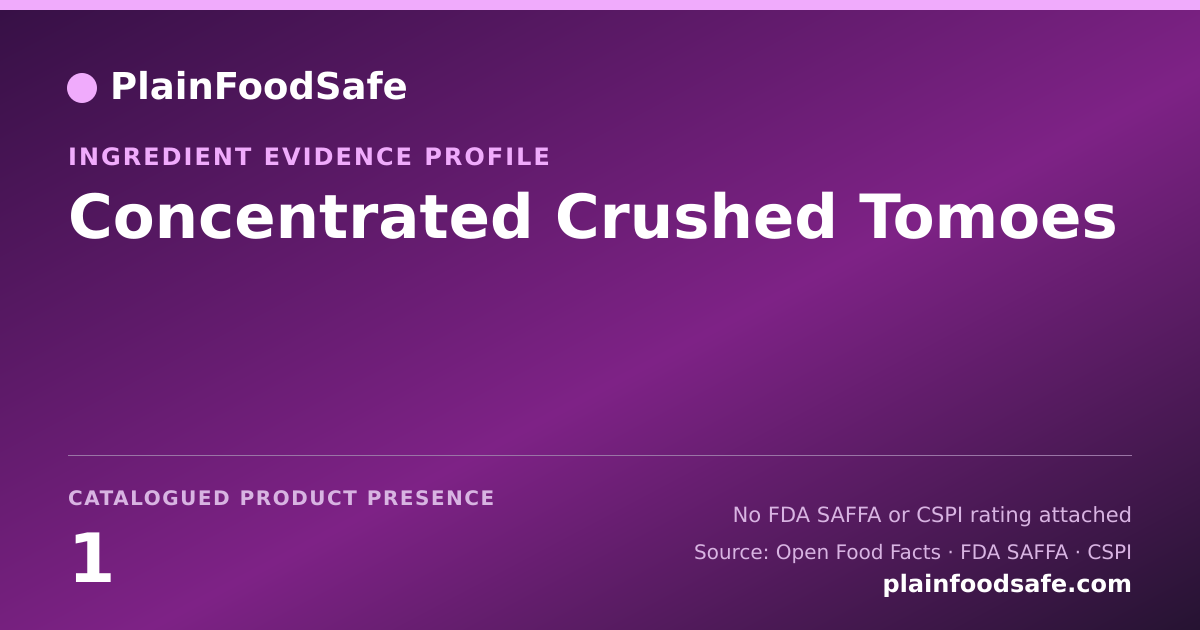 Share card for Concentrated Crushed Tomoes Food Ingredient Evidence Profile