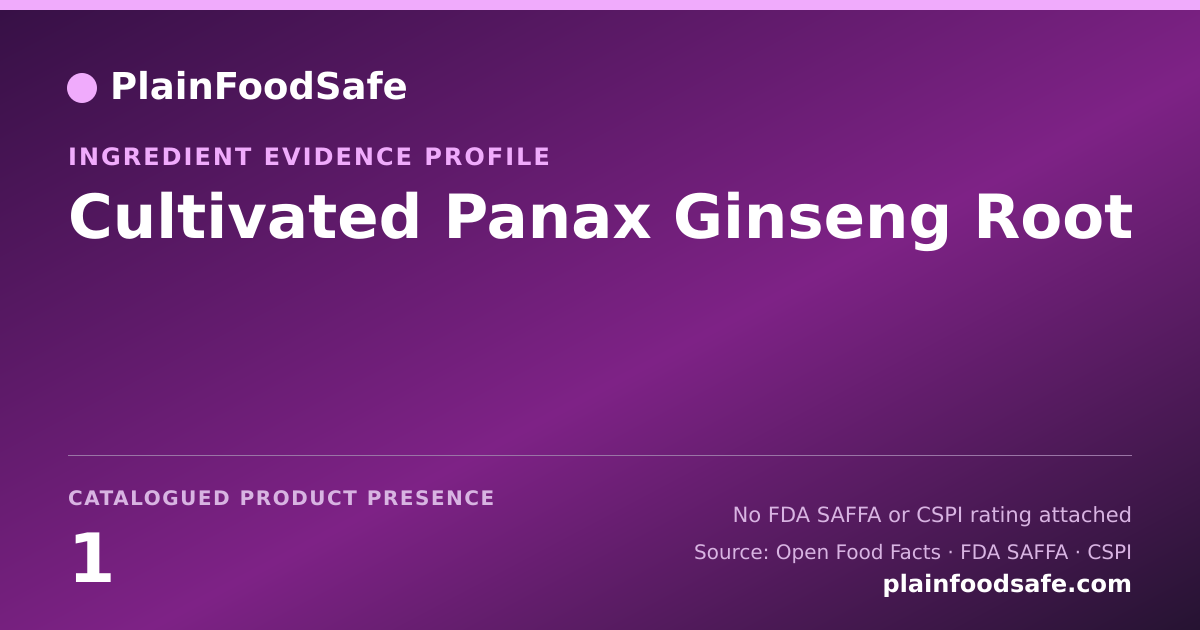 Share card for Cultivated Panax Ginseng Root Food Ingredient Evidence Profile