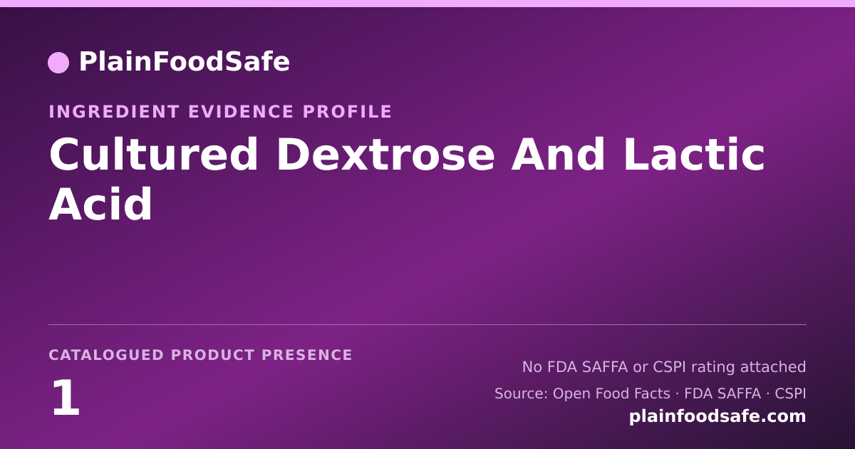 Share card for Cultured Dextrose And Lactic Acid Food Ingredient Evidence Profile