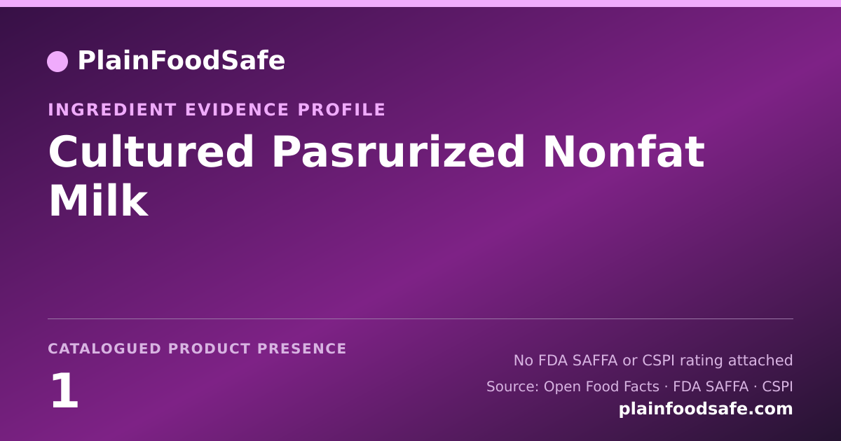 Share card for Cultured Pasrurized Nonfat Milk Food Ingredient Evidence Profile
