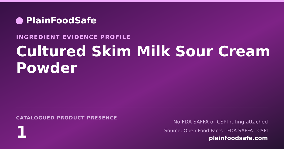 Share card for Cultured Skim Milk Sour Cream Powder Food Ingredient Evidence Profile