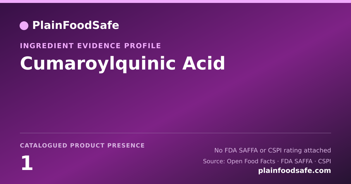 Share card for Cumaroylquinic Acid Food Ingredient Evidence Profile