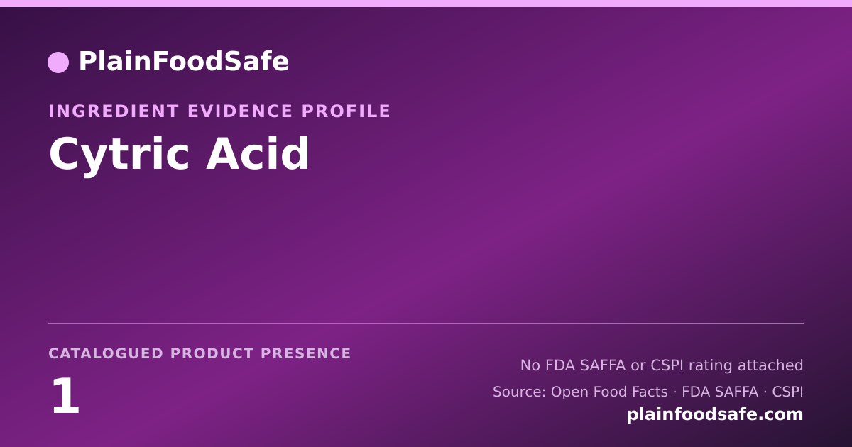 Share card for Cytric Acid Food Ingredient Evidence Profile