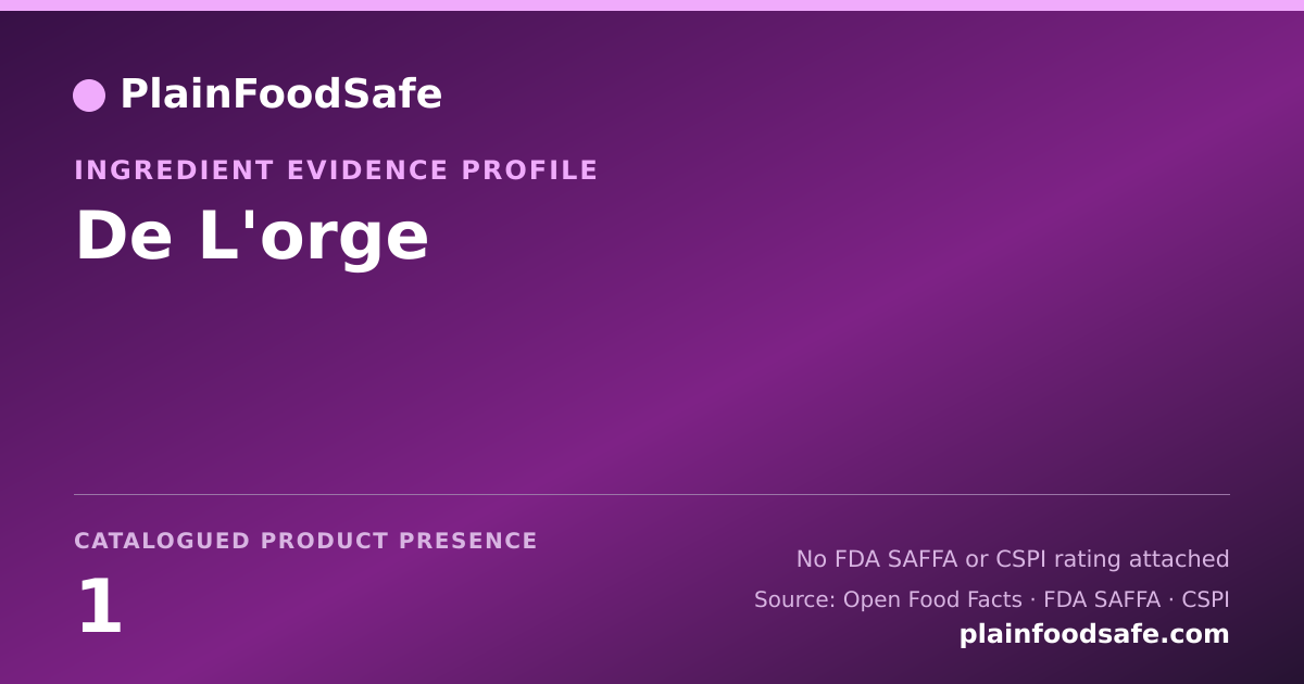 Share card for De L'orge Food Ingredient Evidence Profile