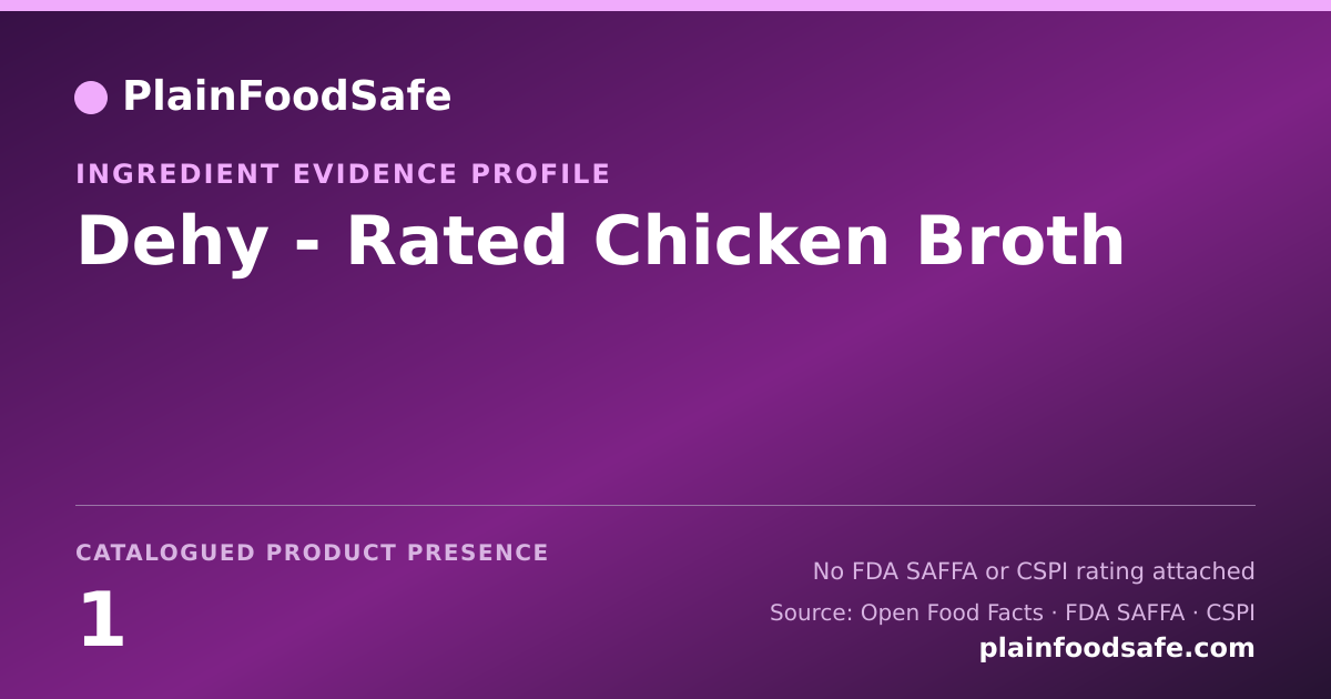 Share card for Dehy - Rated Chicken Broth Food Ingredient Evidence Profile