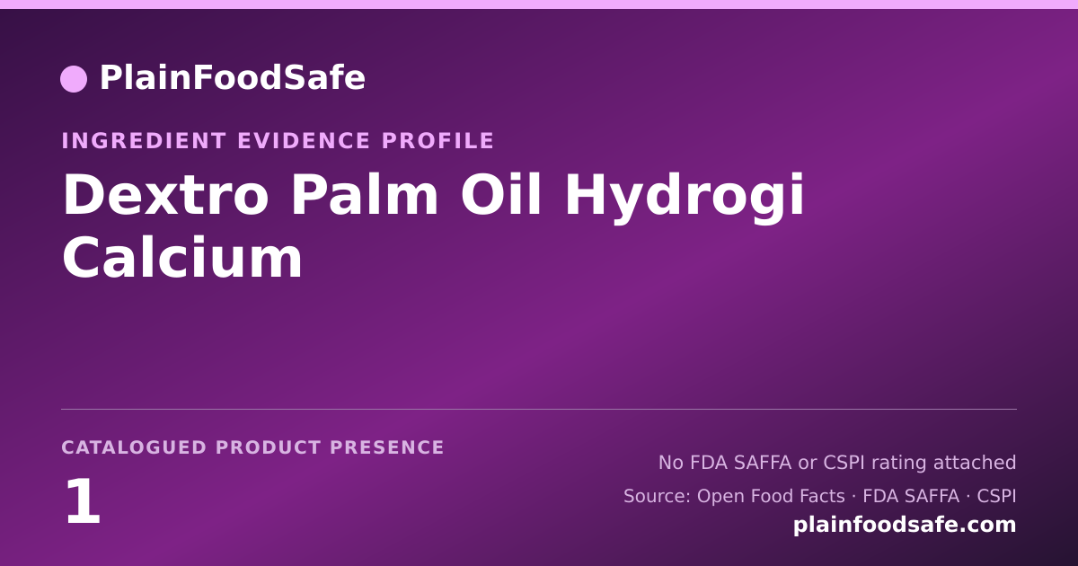 Share card for Dextro Palm Oil Hydrogi Calcium Food Ingredient Evidence Profile