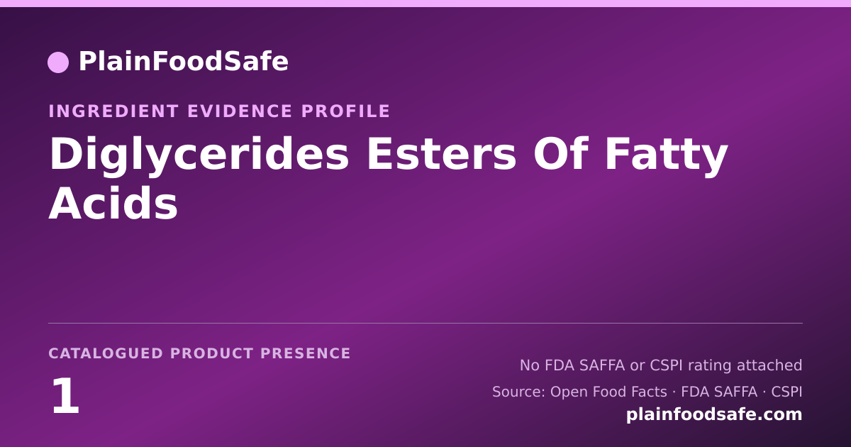 Share card for Diglycerides Esters Of Fatty Acids Food Ingredient Evidence Profile