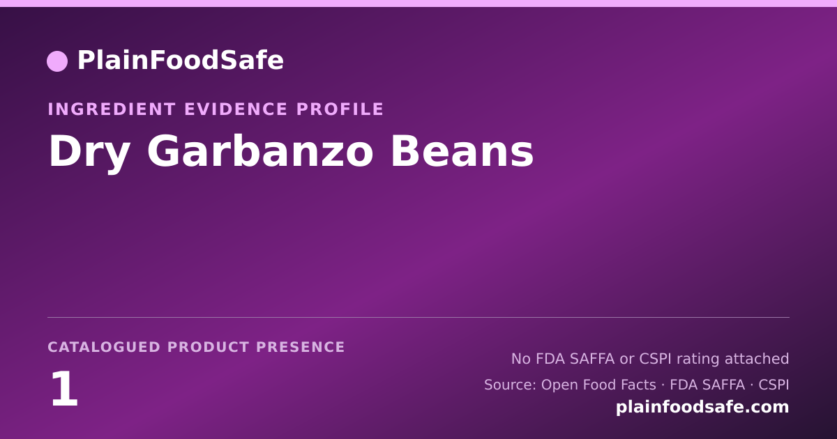 Share card for Dry Garbanzo Beans Food Ingredient Evidence Profile