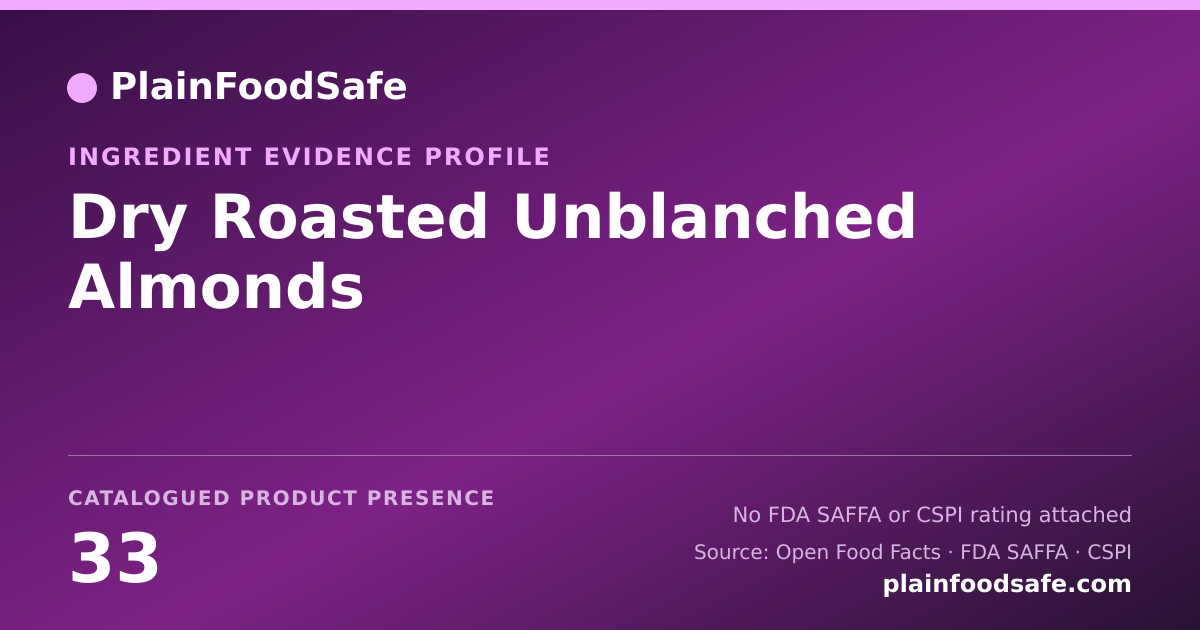 Share card for Dry Roasted Unblanched Almonds Food Ingredient Evidence Profile