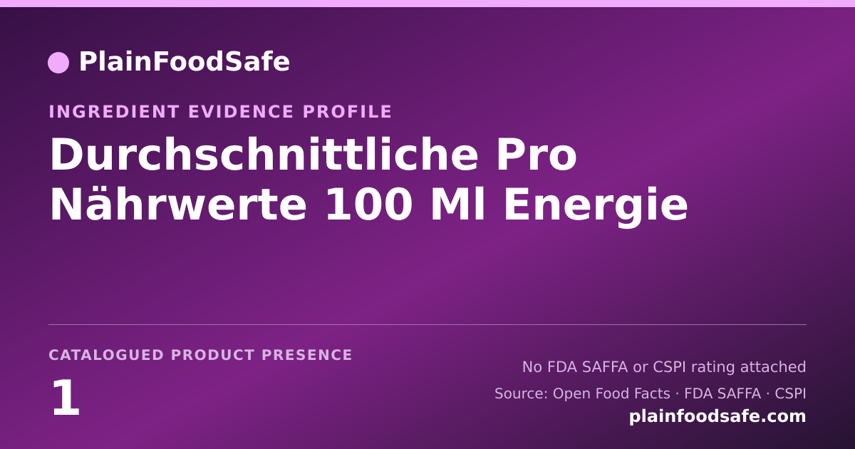Share card for Durchschnittliche Pro Nährwerte 100 Ml Energie Food Ingredient Evidence Profile
