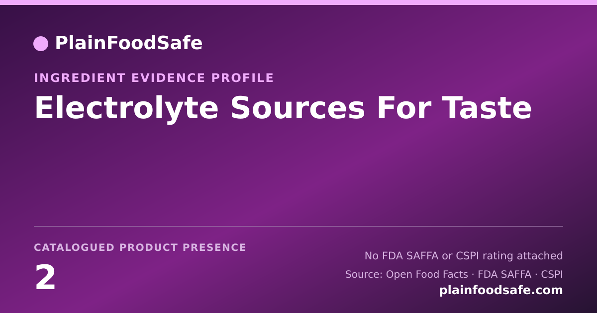 Share card for Electrolyte Sources For Taste Food Ingredient Evidence Profile