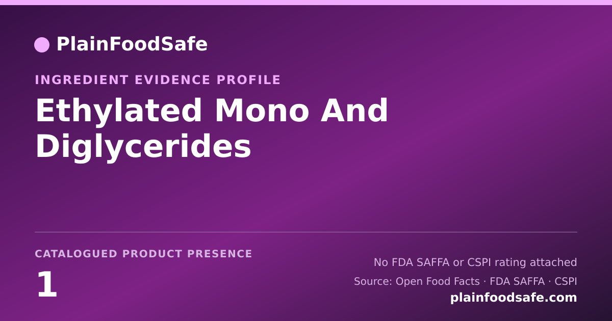 Share card for Ethylated Mono And Diglycerides Food Ingredient Evidence Profile