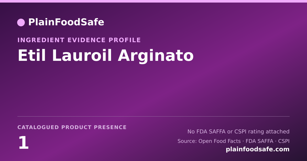 Share card for Etil Lauroil Arginato Food Ingredient Evidence Profile