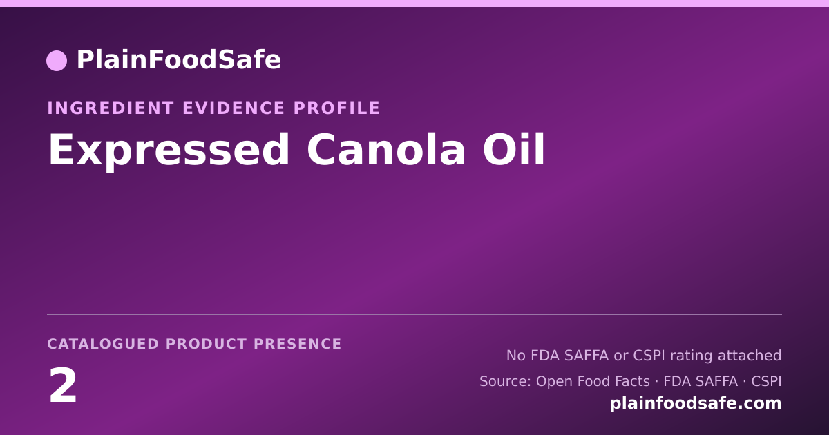 Share card for Expressed Canola Oil Food Ingredient Evidence Profile
