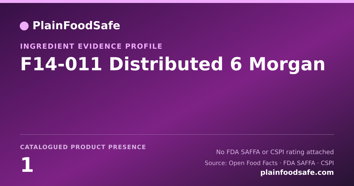 Share card for F14-011 Distributed 6 Morgan Food Ingredient Evidence Profile