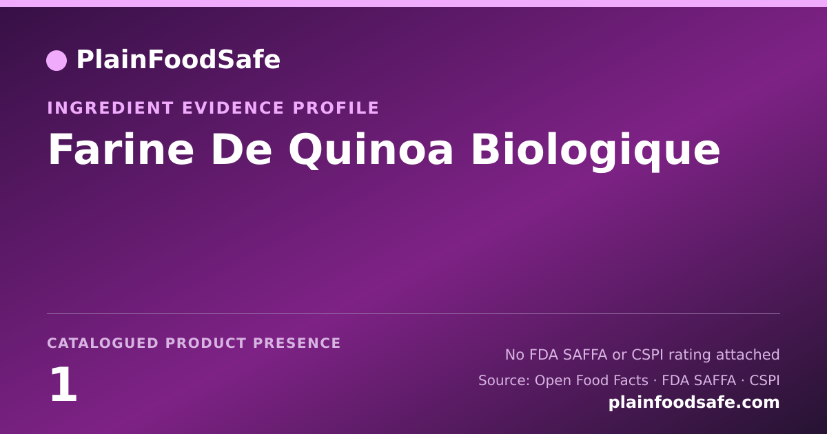 Share card for Farine De Quinoa Biologique Food Ingredient Evidence Profile