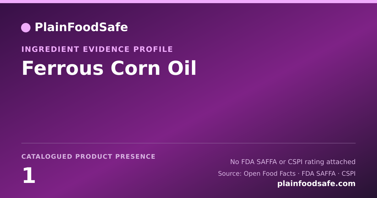 Share card for Ferrous Corn Oil Food Ingredient Evidence Profile