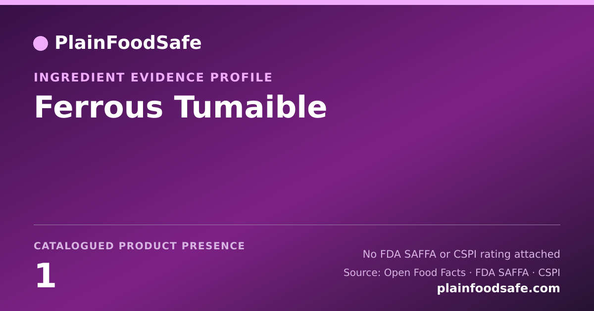 Share card for Ferrous Tumaible Food Ingredient Evidence Profile