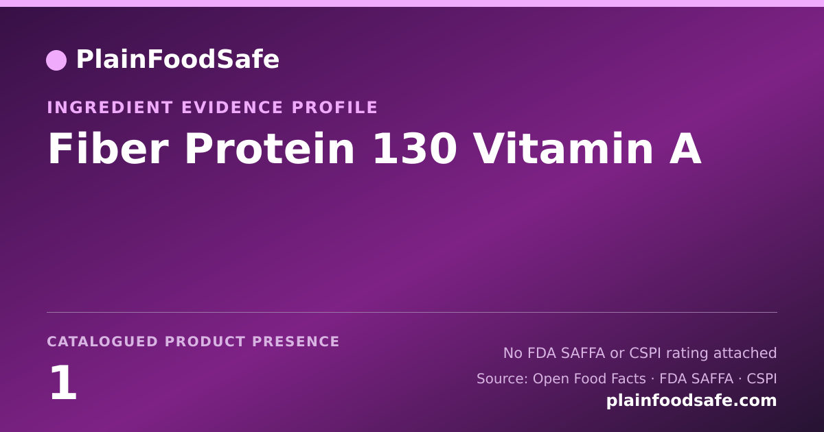 Share card for Fiber Protein 130 Vitamin A Food Ingredient Evidence Profile
