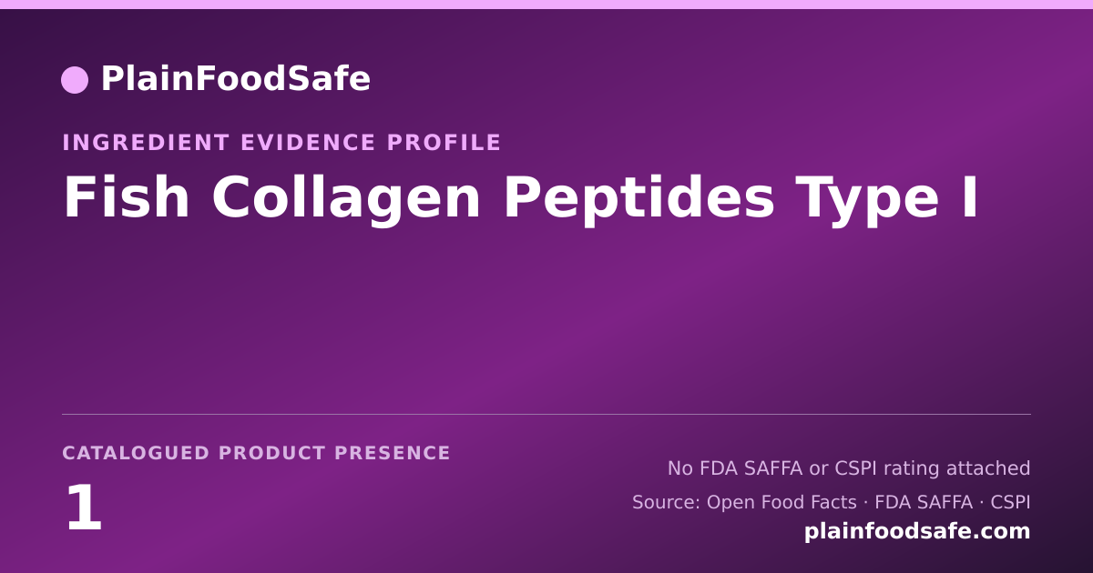 Share card for Fish Collagen Peptides Type I Food Ingredient Evidence Profile
