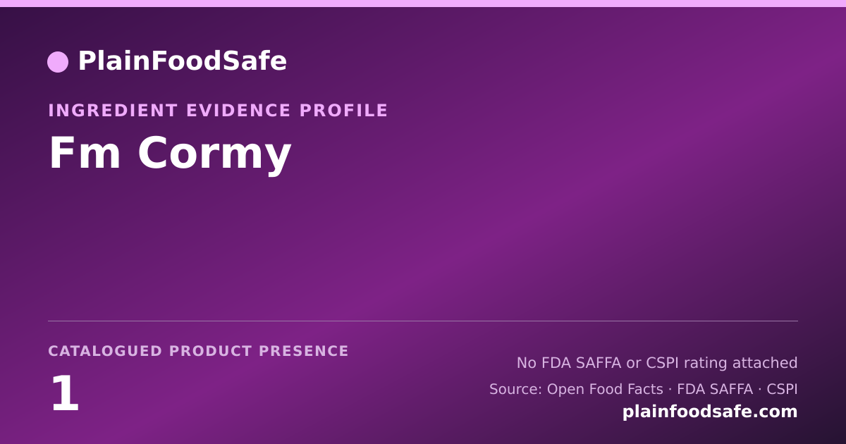 Share card for Fm Cormy Food Ingredient Evidence Profile